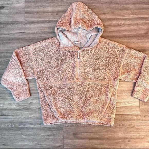 Prana Women's‎ Pink Hooded Permafrost Half Zip Fleece Jacket Size Medium - Picture 1 of 7